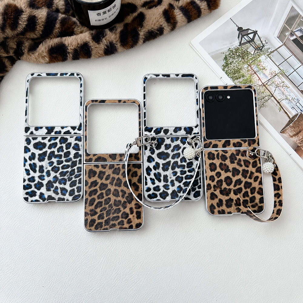 Tablet Computer Accessories - Leopard Print Folding Flip Phone Case