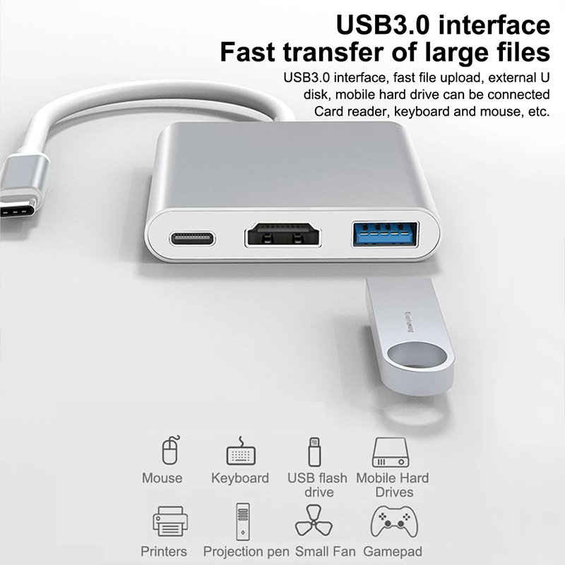 3 in 1 USB Type C Hub to 4K HD - Tablet Accessories Samsung recension och pris
