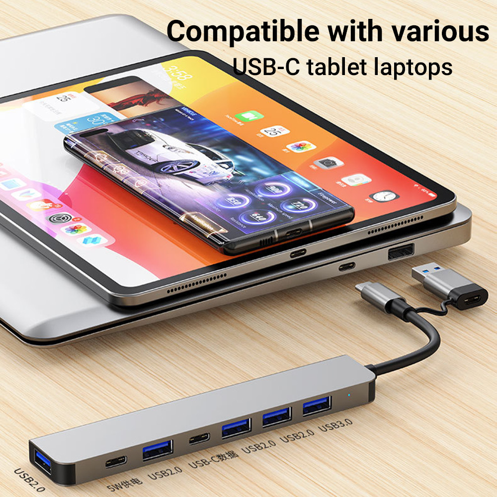 7-in-1 Dual-Head USB-C&USB Doc - Tablet Accessories For Students recension och pris