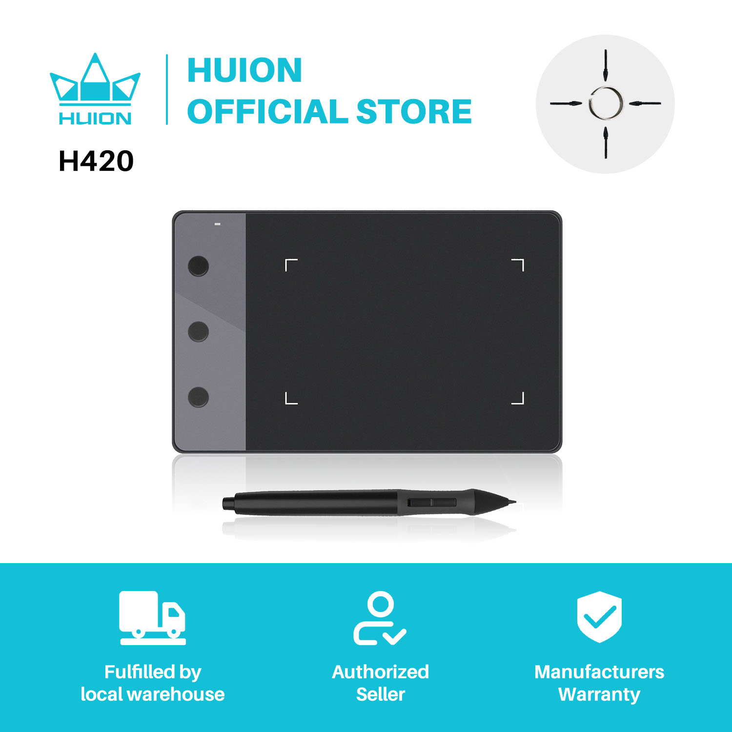 New HUION H420 Graphics Tablet - Graphic Tablet Accessories recension och pris